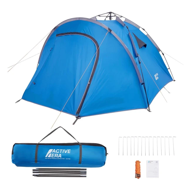 Active Era Premium Easy Setup Tent with Porch - 4-5 Person - 7220mm Waterproof - Family Camping Blackout Tent