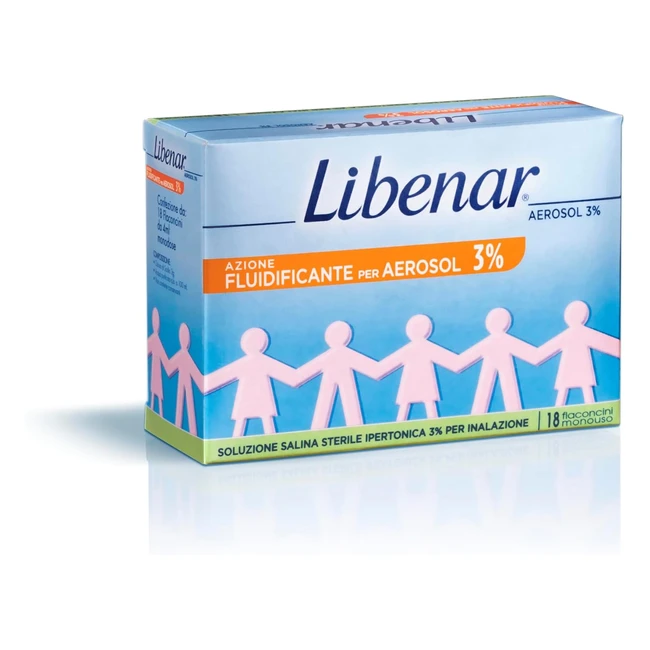 Libenar Fiale Aerosol Ipertoniche 3 - Per Linalazione in Aerosolterapia - Neonati, Bambini e Adulti - 18 Fiale da 4 ml