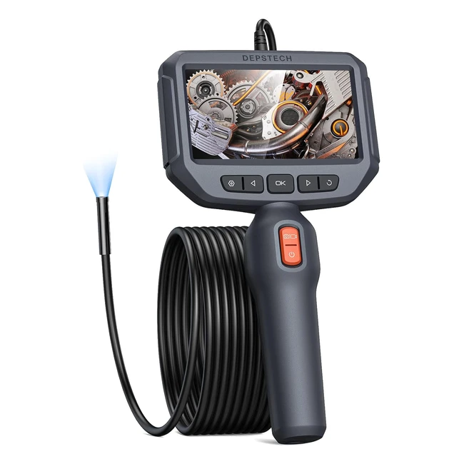 Camera Endoscopique Depstech 7mm 1080p HD - Inspection Canalisation Etanche IP67 - Ecran IPS 4.3 pouces - 6 LED - Câble Semi-rigide 35m