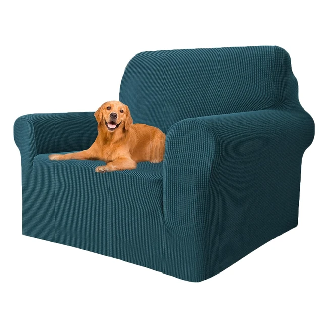 Funda de sofá elástica antiarañazos para perros y gatos - Verde oscuro - 1 plaza