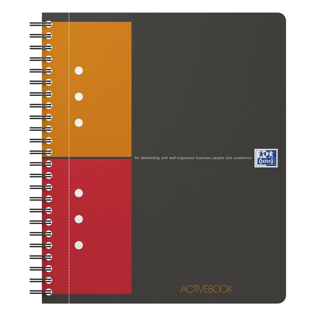 Cahier spirales Oxford International A5 gris anthracite - 160 pages