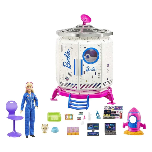 Barbie Set Juego Estación Espacial Mueca Accesorios Juguetes 3 Años Mattel GXF27