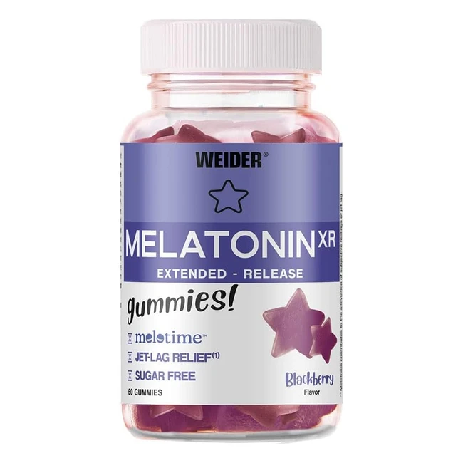 Weider Melatonin Gummies für besseren Schlaf | Zeitverzögerte Freisetzung | Optimale Dosierung | Leckere Gummibärchen | Schwarze Johannisbeere | 60er Pack