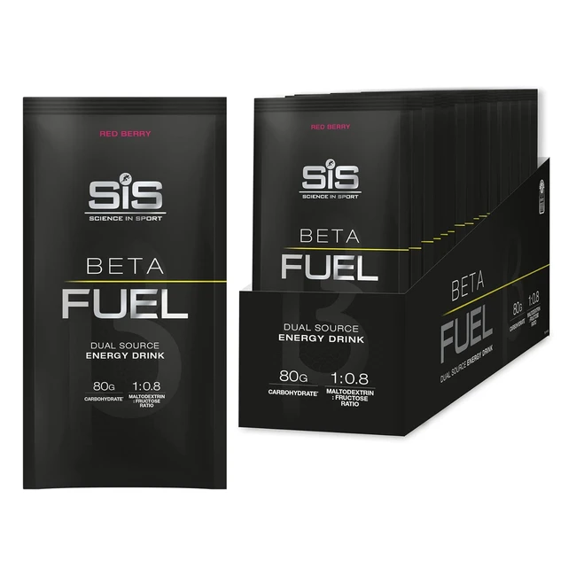 Science in Sport Beta Fuel 80 - Dual Source Energy Drink Powder - Red Berry Flavour - 80g Carbs