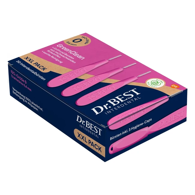 drbest GreenClean Interdental Bigpack Größe 0 - 30 Stück - Sanfte Reinigung der Zahnzwischenräume