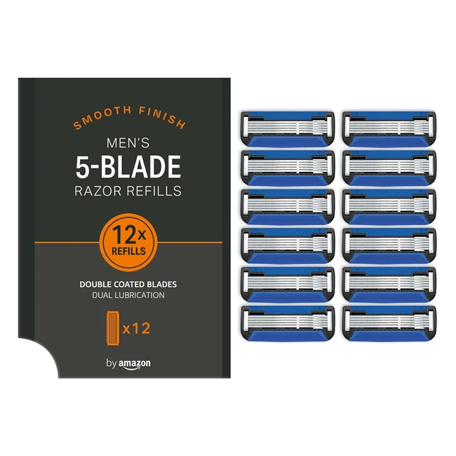 5-Blade Replacement Cartridges for Man - 12 Count Pack - Solimo Brand