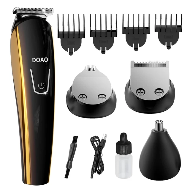 Tondeuse Barbe Homme DOAO - 4 Peignes, Lames en Acier Inoxydable, Longue Durée de Veille