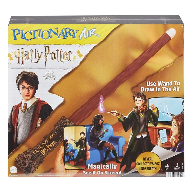 Pictionary Air Harry Potter Game Wand Pen 112 Cards - Magical Drawing Fun!