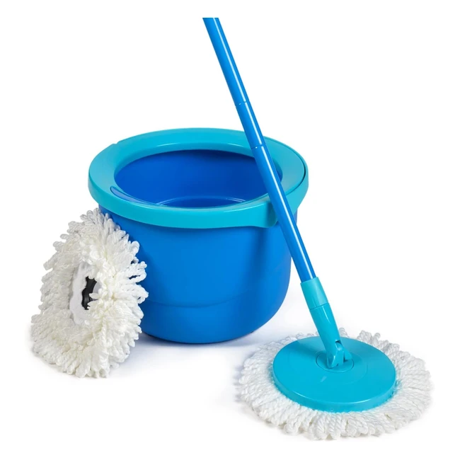 Spontex Full Action System Microfibre Spin Mop Bucket - Fast, Effective, and Easy to Use