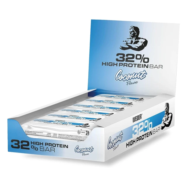 Weider 32 High Protein Bar - Coconut Flavor - Muscle Building Support