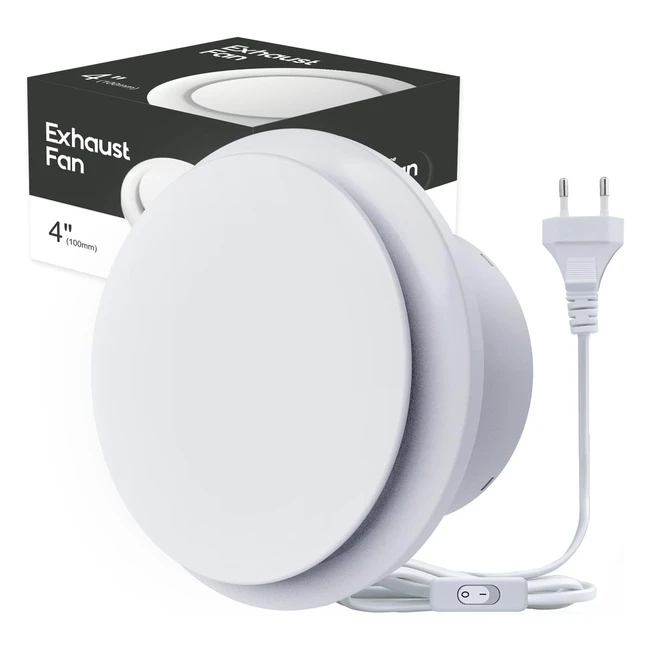 Sbonni Aspiratore Bagno 100mm con Interruttore - 12W 130mh - Estrattore Aria Silenzioso