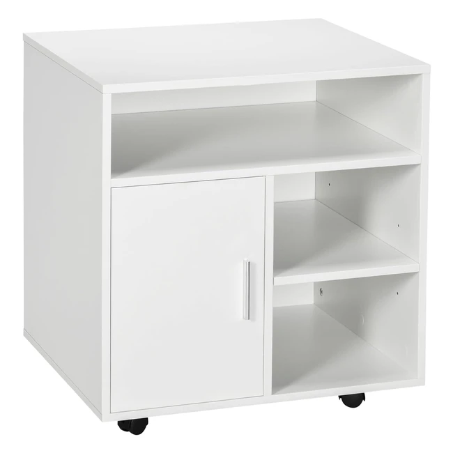 Support d'imprimante Homcom avec rangement et plateau - Blanc