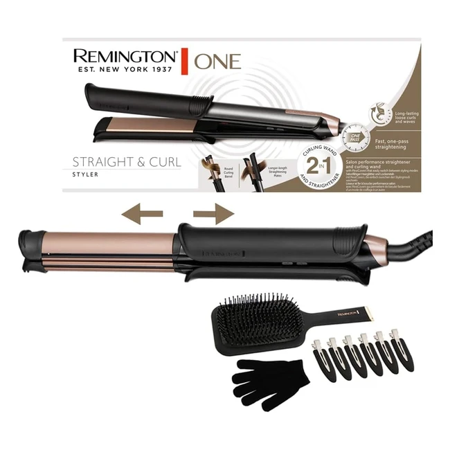 Remington Piastra 2 in 1 per Capelli e Arricciacapelli Rivestimento in Ceramica