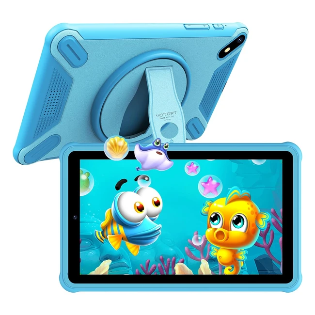 Tablette Yotopt pour enfants 7 pouces Android, 6GB RAM 64GB ROM, contrôle parental, WiFi Bluetooth, éducative