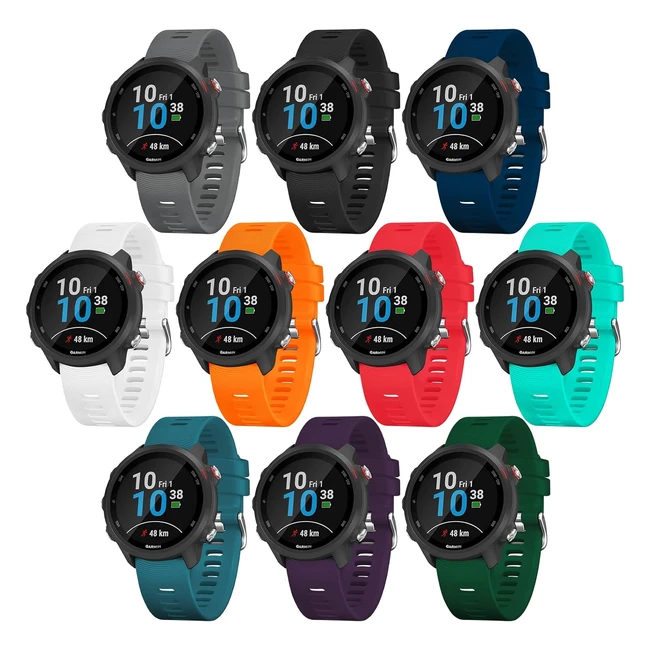 Cinghie Compatibili Garmin Forerunner 245/645 - Confezione da 10 - Silicone Morbido - 20mm - Music