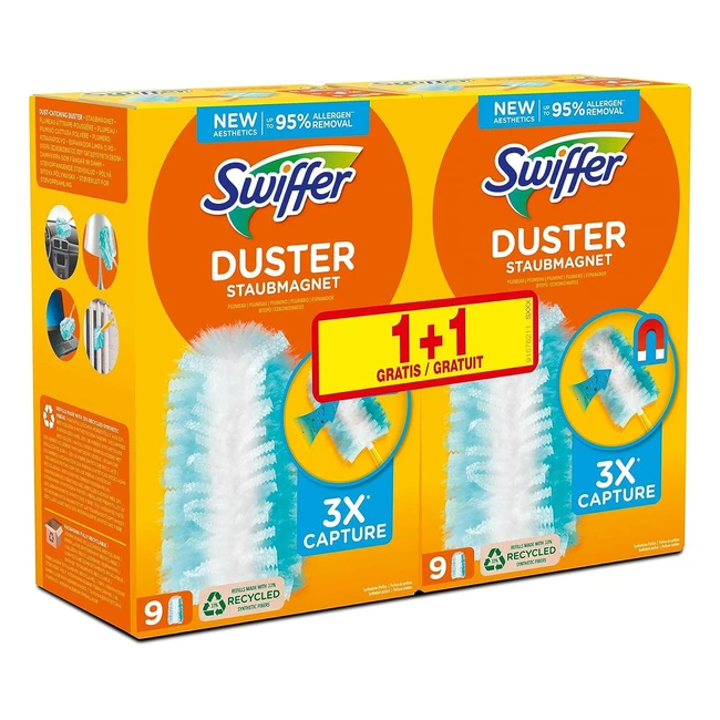 Plumeau Swiffer Duster - Attrape & Retient 18 Recharges Dépoussiérantes - 3 Fois Plus Efficace!
