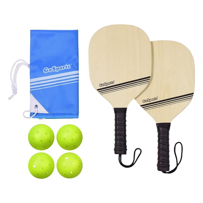 Set Starter Pickleball in Legno GoSports - 2 Pale 4 Pickleballs Zaino