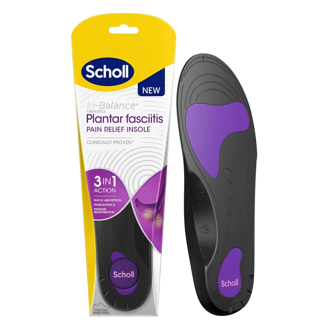 Scholl Plantar Fasciitis Pain Relief Orthotics Insole - Medium Sizes 785 | Targeted Pain Relief, Orthotic Support, Premium Quality