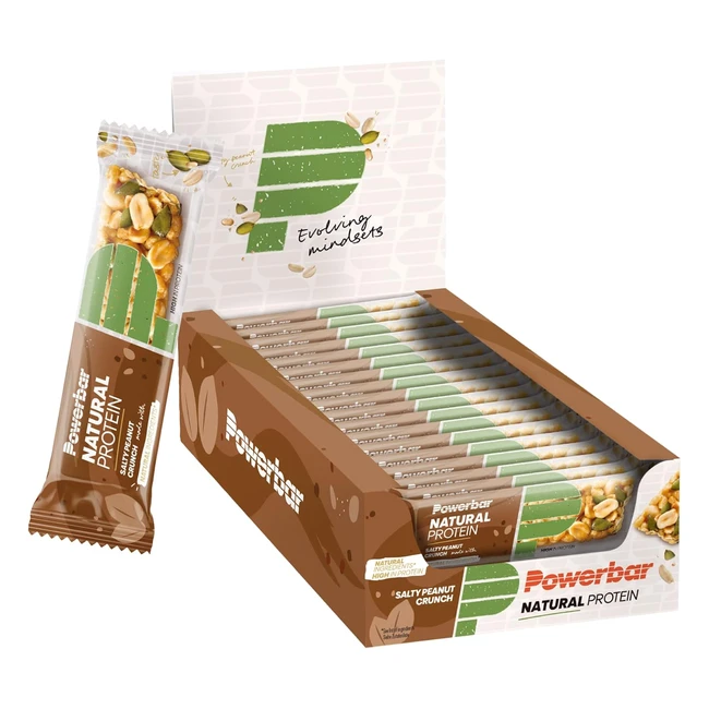 PowerBar Natural Protein Salty Peanut Crunch 18 x 40 g - Vegan Protein Riegel - Natürliche Zutaten
