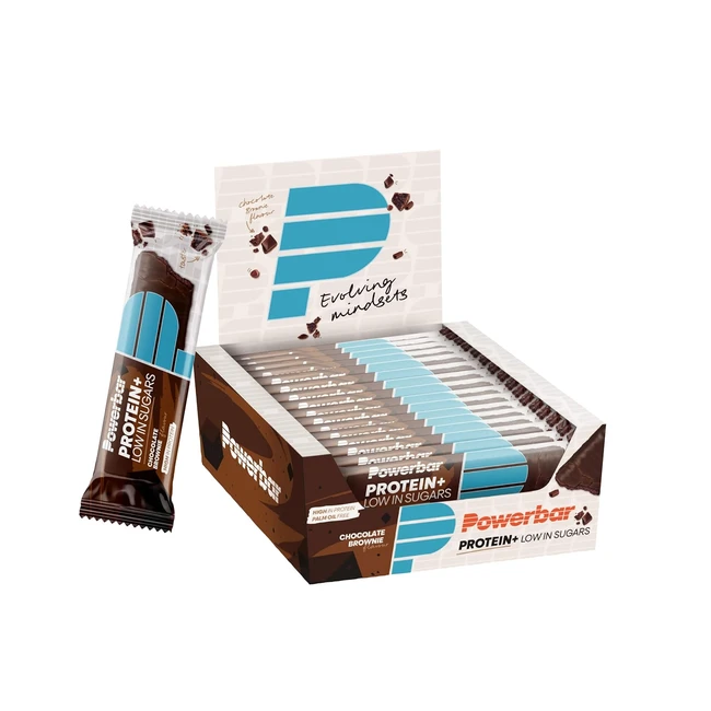 PowerBar Protein Plus Low Sugar Chocolate Brownie 16x35g - Hoher Proteingehalt, wenig Zucker