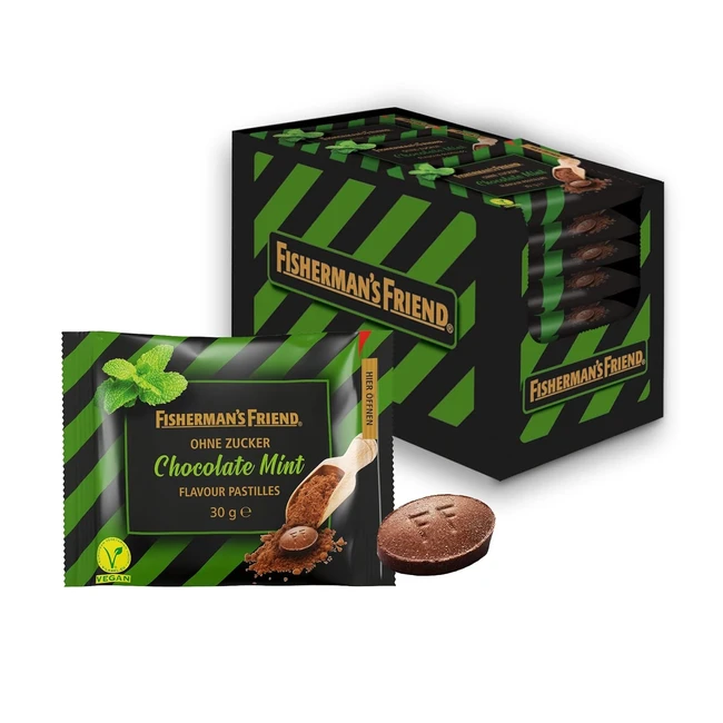 Fisherman's Friend Schokoladenminze Frische Pastillen mit Schokoladenminzgeschmack, zuckerfrei, vegan, 20 x 30 g