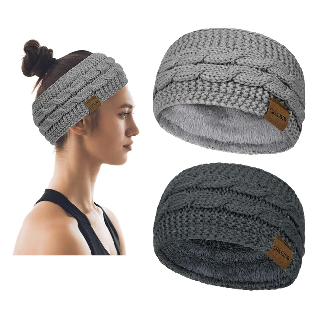 Fascia Capelli Invernale Donna Alluncinetto Caldo - 2 Pezzi