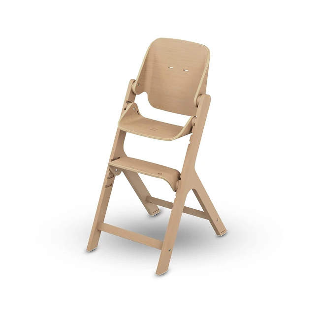 MaxiCosi Nesta Baby Hochstuhl Holz Hochstuhl verstellbarer Rückenlehne wächst mit bis zu 99 Jahren natürliches Holz