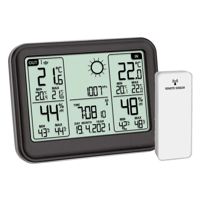 Estación Meteorológica Inalámbrica TFA Dostmann 35114101 - Pantalla Clara - Ampliable a 3 Transmisores