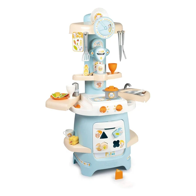 Cocina Infantil Smoby Ptitoo con Formas Encajables y Sonido - 22 Accesorios