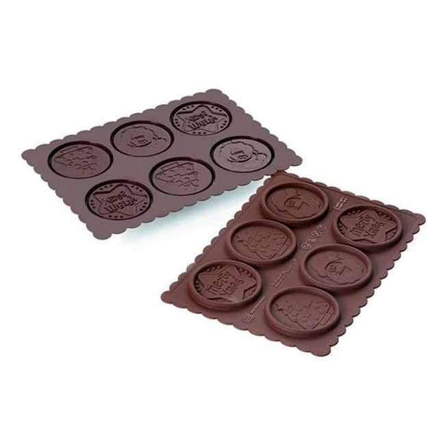 Molde Silicona Silkomart CKC02 Cookie Xmas Slim - Marrón