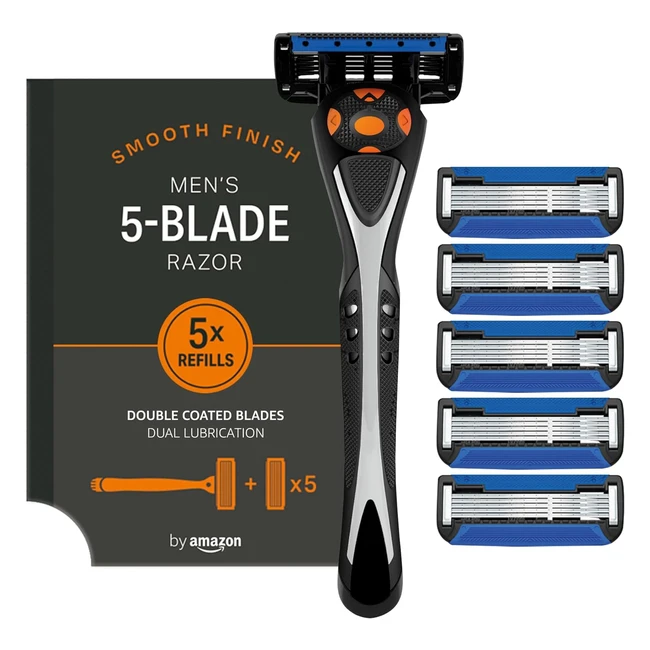 Amazon Male 5 Blade Mens Razor - Refillable - 6 Piece Set