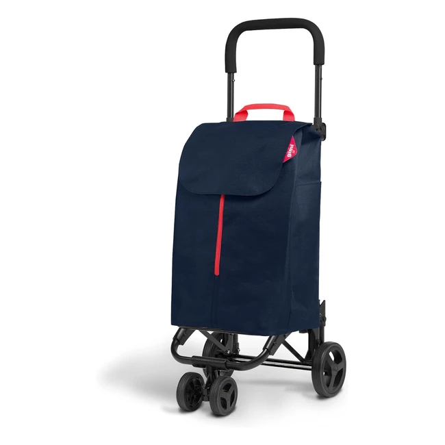 Gimi 102716 Carello Spesa New Twin 4 Ruote Sacca in Poliestere - Facile Trasporto Blu