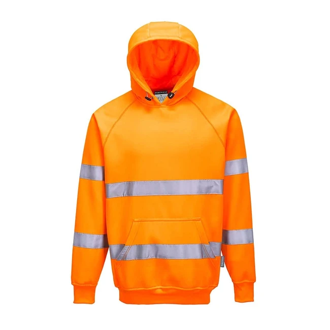 Portwest B304 Men's High Visibility Reflective Hooded Sweatshirt - Orange XXLarge