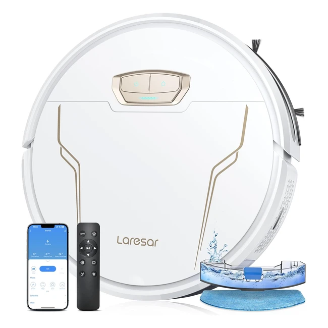 Laresar Aspirateur Robot Evol 3S - Puissance 4000Pa - Contrôle Intelligent par App - Compact pour Poils d'Animaux