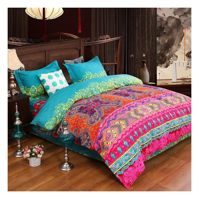 Copripiumino Unimall 4 Pezzi 220x240cm in Cotone con Lenzuola e Federe