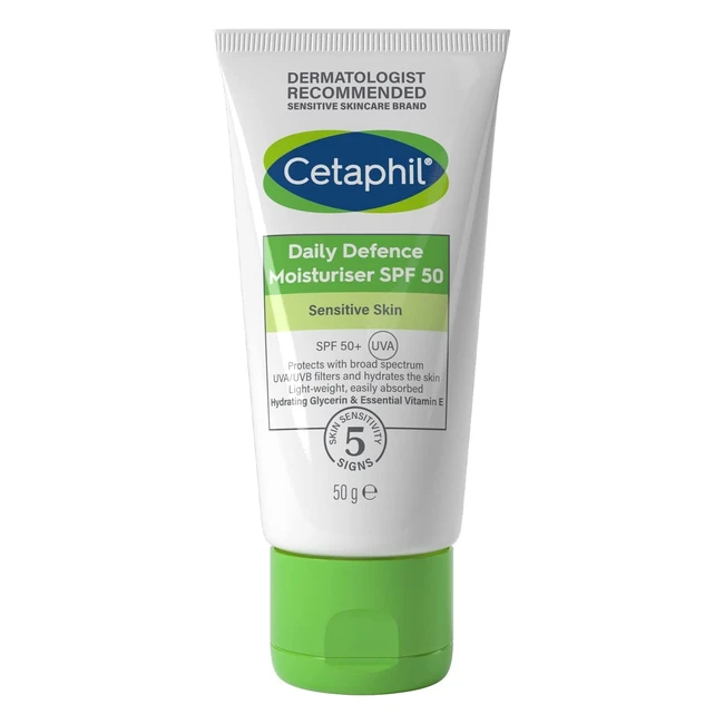 Cetaphil Daily Defence SPF 50 Face Moisturiser - Hydrating 2in1 Day Cream with G