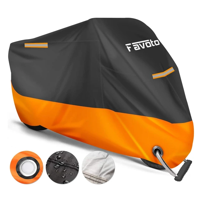 Housse de protection moto imperméable Favoto 210D - Résistant aux intempéries - Taille universelle