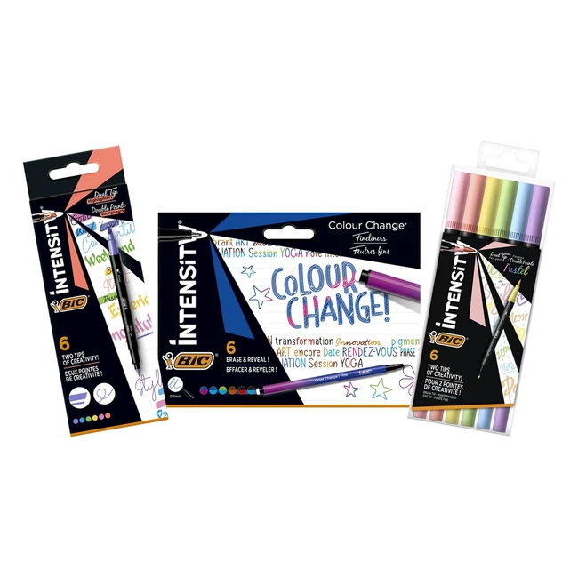 BIC Intensity Set - Pennarelli Colorati Dual Tip - Kit da 18 - Scrittura Creativa