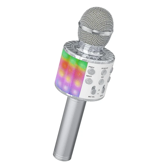 Microphone sans fil Ankuka Karaok Enfant avec lumires LED - Ide cadeau de 