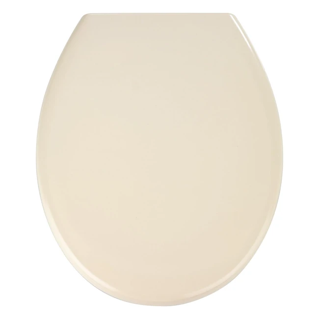 Wenko WC-Sitz Ottana Beige mit Absenkautomatik - Hygienischer Toilettensitz aus antibakteriellem Duroplast