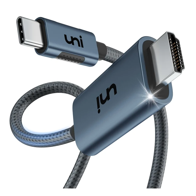 Cable USB C a HDMI 8K60Hz 4K144Hz 1.8m - Thunderbolt 4 a HDMI con HDCP 2.3 - TV/Monitor HDR - iPhone 15 Pro Max - Mac Studio - MacBook Pro/Air - iPad Pro - Surface Book 3