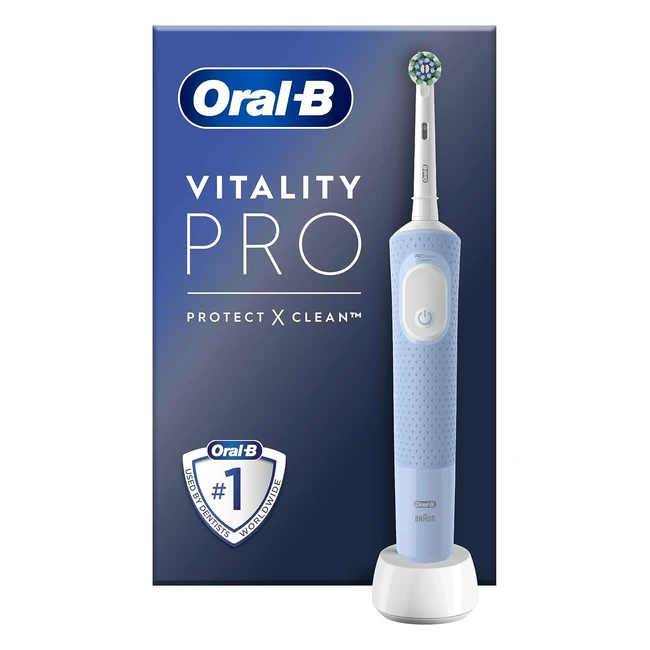 Oral-B Vitality Pro Brosse à Dents Électrique Bleu - Brossette Nettoyage 2D - Élimine la Plaque Dentaire - 3 Modes de Brossage - Minuteur Rechargeable