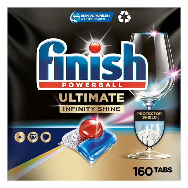 Finish Ultimate Infinity Shine Geschirrspültabs, 160 Tabs, Reinigungskraft, Glanz, Schutzschild