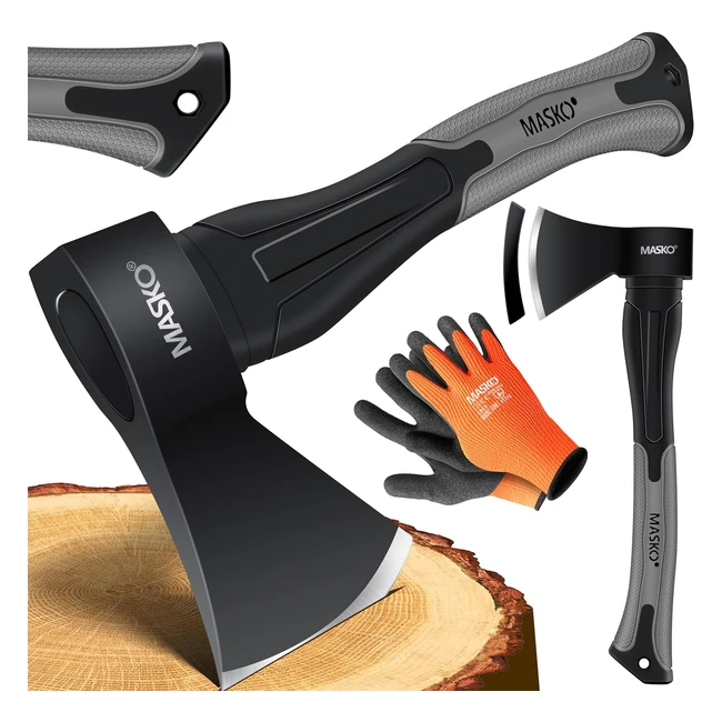 Masko Spaltaxt Spaltbeil Axt Beil Spalthammer Spaltkeil Fiberglasstiel - Garten 