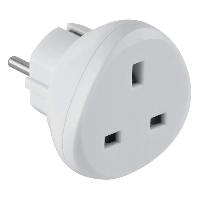 Adaptateur de Voyage UK vers France/Europe - Electraline 70058 - Blanc