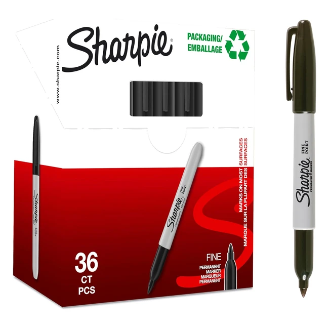 Sharpie Permanent Markers - Fine Point - Black - 36 Count - Bold Vibrant and L