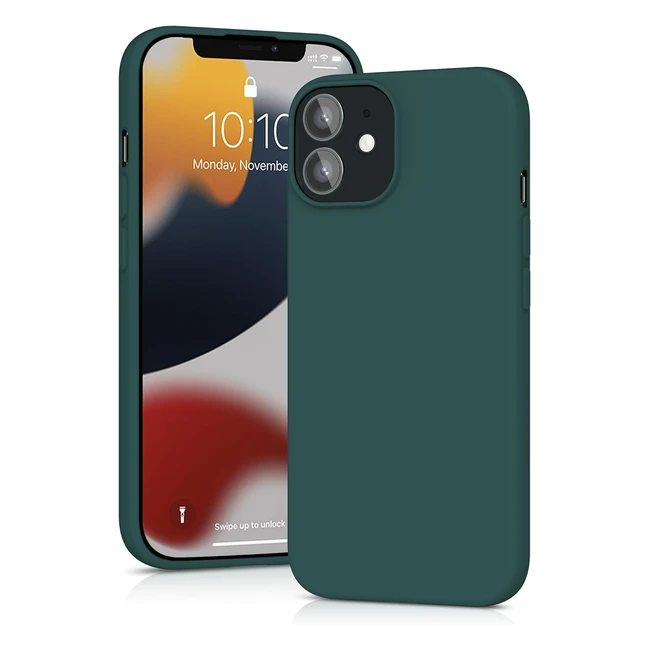 Yatwin Silicone Case for iPhone 12 Mini - SoftTouch, Shockproof, Dustproof - Dark Green