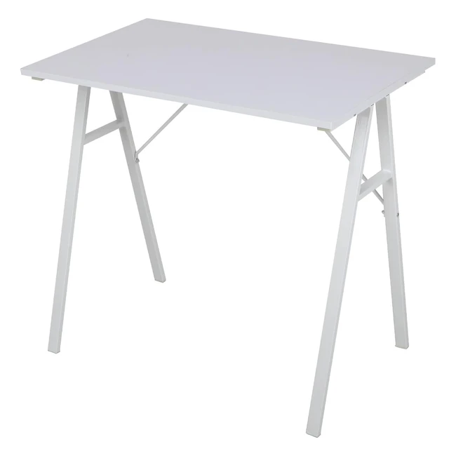Escritorio Moderno Rebecca Mesa Gaming Blanco Acero MDF 74x80x50cm
