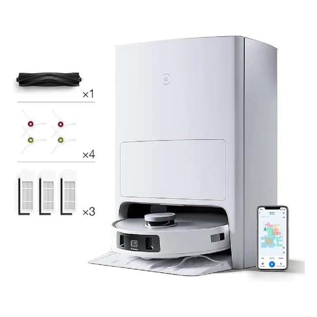 Ecovacs Deebot T20 Omni 6000Pa Saugroboter - Automopphebefunktion, Heißwassermoppwäsche und Mopptrocknung, Selbstentleerend, Rotierende Wischpads inklusive Zubehörset