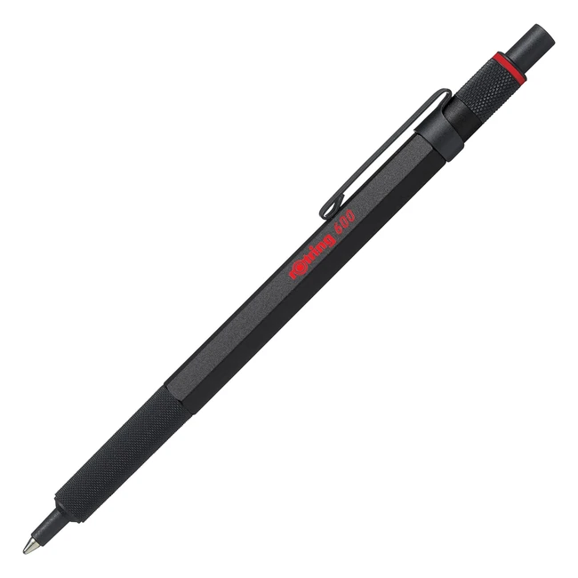 Stylo bille Rotring 600, pointe moyenne, encre noire, rechargeable